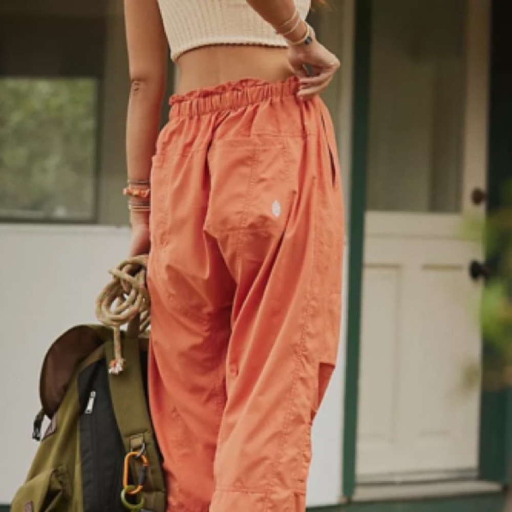 Free People Spring Trekker Pants In RED NWOT Z346-59 - Picture 2 of 9